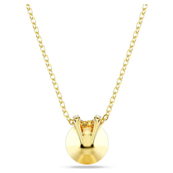 Bella V pendant Round cut, Red, Gold-tone plated