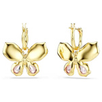 Idyllia drop earrings Mixed cuts, Pavé, Butterfly, Multicolored, Gold-tone plated