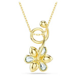 Idyllia pendant Mixed cuts, Flower, Blue, Gold-tone plated