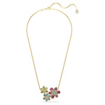 Idyllia pendant Mixed cuts, Flower, Multicolored, Gold-tone plated