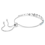 Imber Tennis bracelet Mixed round cuts, Blue, Rhodium plated