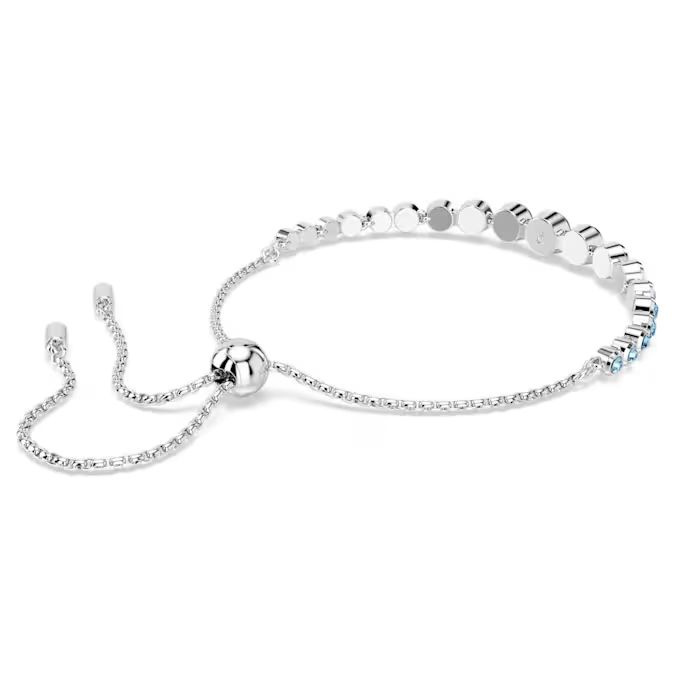 Imber Tennis bracelet Mixed round cuts, Blue, Rhodium plated