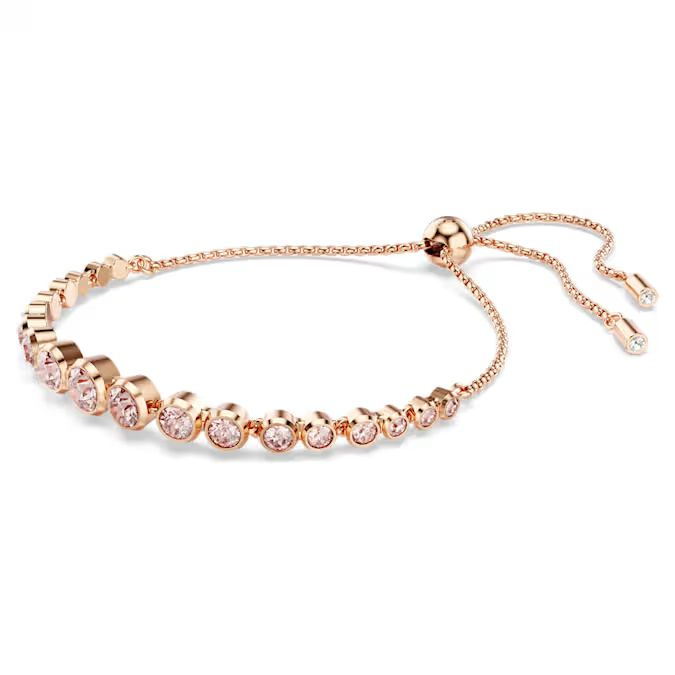 Imber Tennis bracelet Mixed round cuts, Pink, Rose gold-tone plated