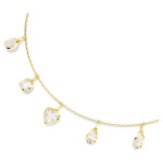 Imber necklace Mixed cuts, White, Gold-tone plated