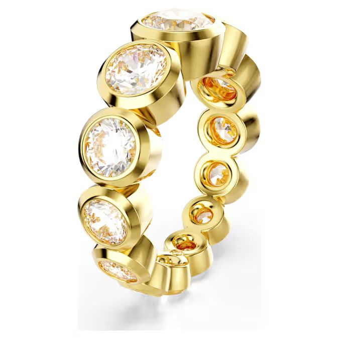 Imber ring Mixed round cuts, White, Gold-tone plated