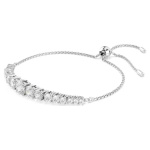 Matrix bracelet Gradient of round cuts, White, Rhodium plated