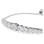 Matrix bracelet Gradient of round cuts, White, Rhodium plated