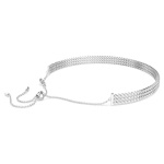 Matrix Tennis choker Round cut, White, Rhodium plated