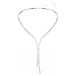 Matrix Y necklace Round cut, White, Rhodium plated