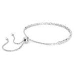 Matrix Tennis bracelet Mixed round cuts, White, Rhodium plated