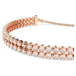 Matrix Tennis bracelet Round cut, White, Rose gold-tone plated