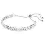 Matrix Tennis bracelet Round cut, White, Rhodium plated