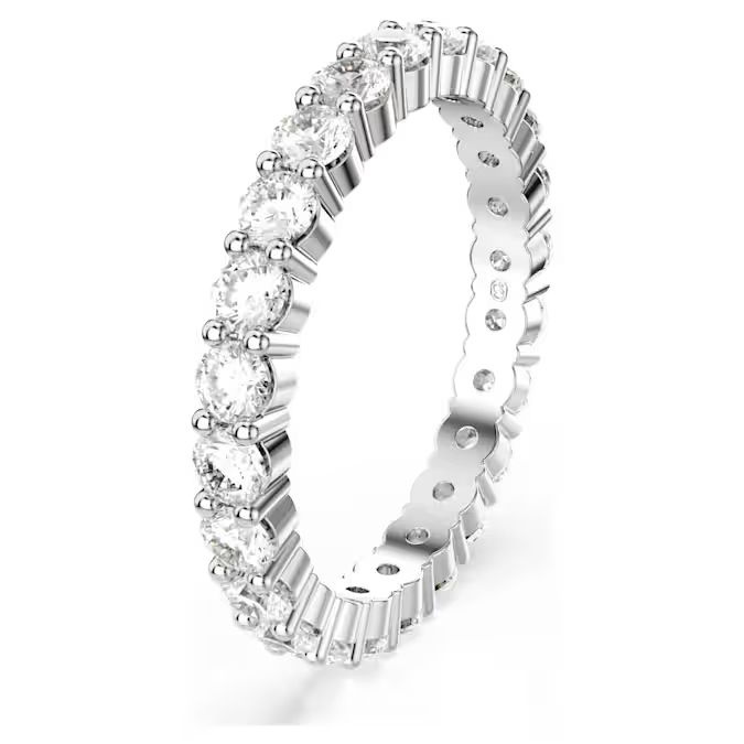 Matrix Vittore ring Round cut, White, Silver-tone finish