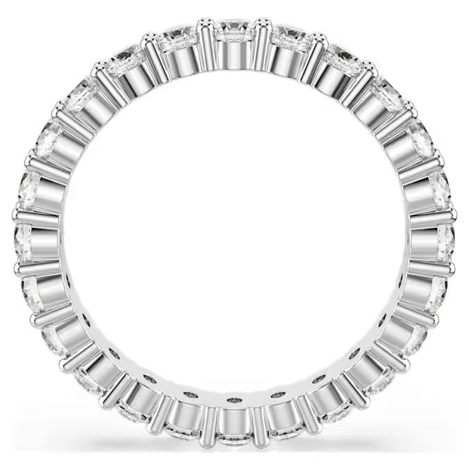 Matrix Vittore ring Round cut, White, Silver-tone finish