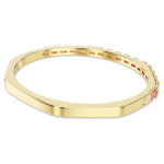 Matrix bangle Baguette cut, Pink, Gold-tone plated