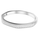 Matrix bangle Baguette cut, White, Rhodium plated