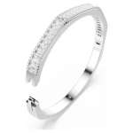 Matrix bangle Baguette cut, White, Rhodium plated