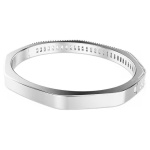 Matrix bangle Baguette cut, White, Rhodium plated