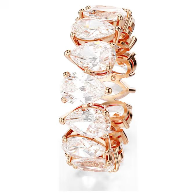 Matrix Vittore ring Pear cut, White, Rose gold-tone finish