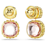 Chroma drop earrings Cushion cut, Multicolored, Gold-tone plated