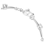 Constella Tennis bracelet Crystal pearl, Round cuts, White, Rhodium plated