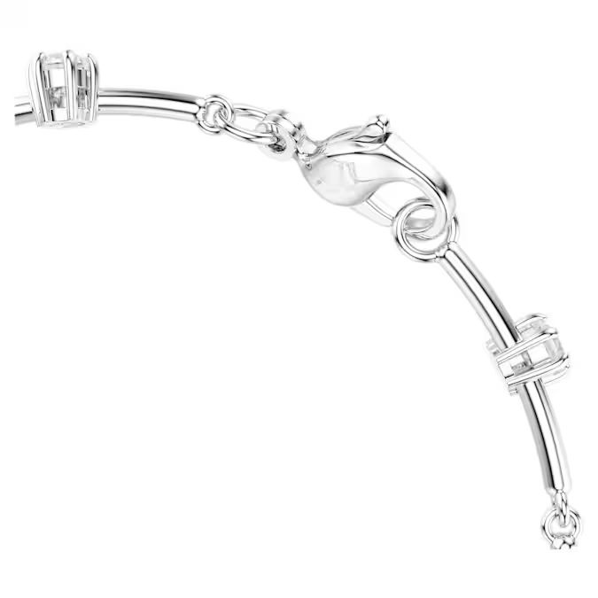 Constella Tennis bracelet Crystal pearl, Round cuts, White, Rhodium plated