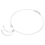 Constella necklace Crystal pearl, Round cuts, White, Rhodium plated