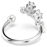 Constella open ring Crystal pearl, Round cuts, White, Rhodium plated