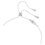 Constella Y necklace Crystal pearl, Round cuts, White, Rhodium plated