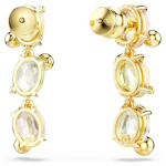 Gema drop earrings Asymmetrical design, Mixed cuts, Multicolored, Gold-tone plated