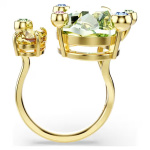 Gema open ring Mixed cuts, Multicolored, Gold-tone plated