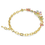 Idyllia necklace Mixed cuts, Flower, Multicolored, Gold-tone plated