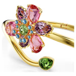 Idyllia bangle Mixed cuts, Flower, Multicolored, Gold-tone plated