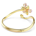 Idyllia bangle Mixed cuts, Flower, Multicolored, Gold-tone plated