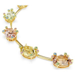 Gema Tennis necklace Mixed cuts, Multicolored, Gold-tone plated