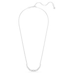 Matrix necklace Gradient of round cuts, White, Rhodium plated