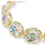 Chroma Tennis bracelet Octagon cut, Multicolored, Gold-tone plated