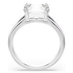 Stilla ring Octagon cut, White, Silver-tone finish