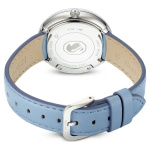 Crystalline Lustre watch Swiss Made, Leather strap, Blue, Stainless Steel