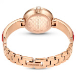 Matrix Bangle watch Swiss Made, Crystal bracelet, Red, Rose gold-tone finish