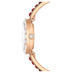 Matrix Bangle watch Swiss Made, Crystal bracelet, Red, Rose gold-tone finish