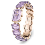 Watch Octagon cut bracelet, Purple, Champagne gold-tone finish