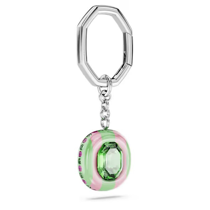 Dulcis key ring Octagon cut, Multicolored, Rhodium plated