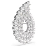 Matrix brooch Round cut, White, Rhodium plated