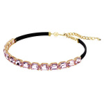 Millenia Tennis choker Octagon cut, Purple, Gold-tone plated