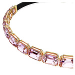 Millenia Tennis choker Octagon cut, Purple, Gold-tone plated