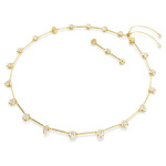 Imber Tennis necklace Magnetic closure, Mixed cuts, White, Gold-tone plated