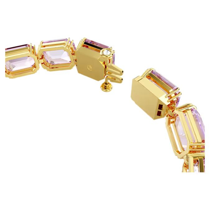 Millenia Tennis bracelet Octagon cut, Purple, Gold-tone plated