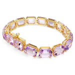 Millenia Tennis bracelet Octagon cut, Purple, Gold-tone plated