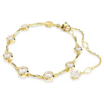 Imber Tennis bracelet Mixed round cuts, White, Gold-tone plated